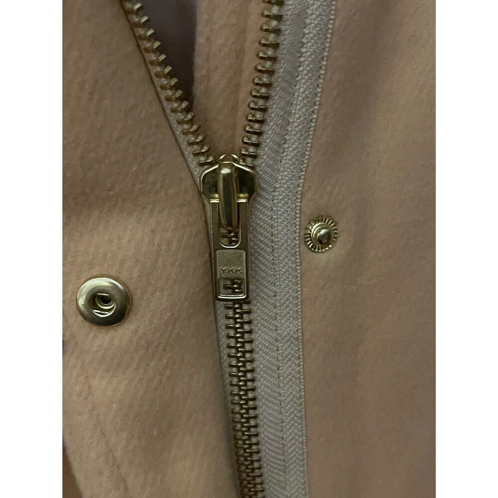 J. Crew Camel Peach Hooded Wool-Blend Coat with Faux-Fur Trim size 12 - Picture 4 of 5